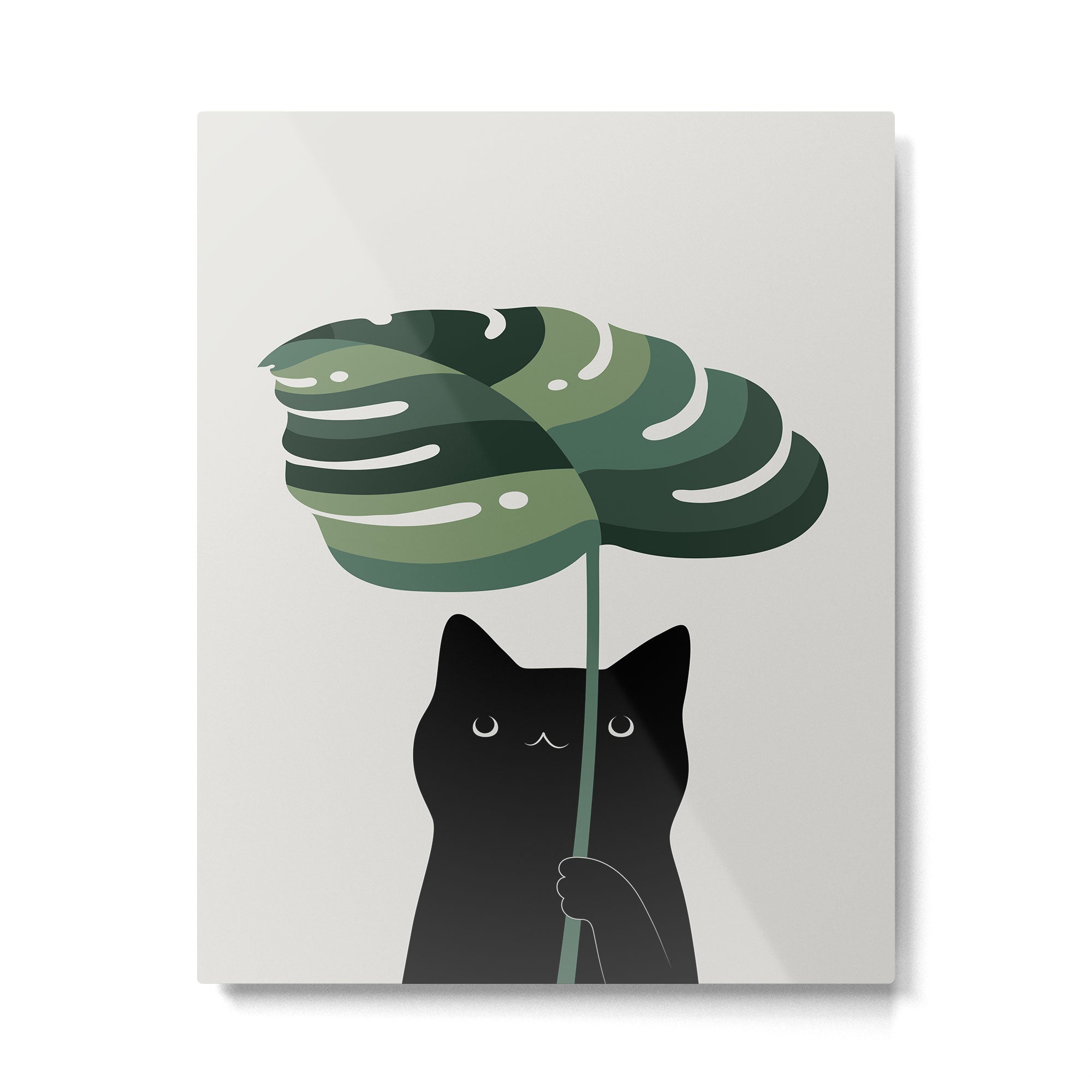 Cat and Plant 16 Metal Print Gallery Image 4