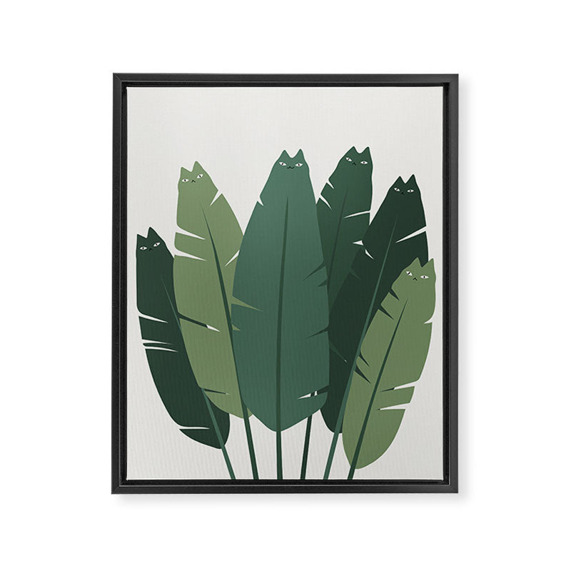 Cat and Plant 18 Framed Canvas Print Gallery Image 6