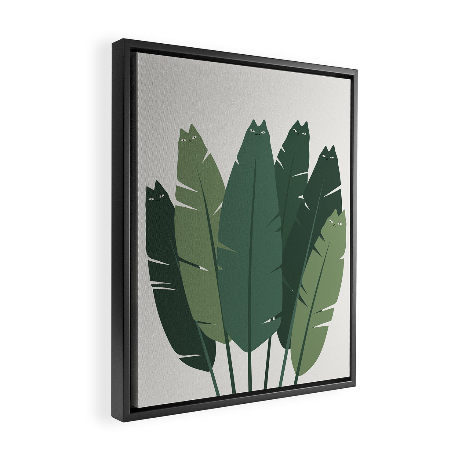 Cat and Plant 18 Framed Canvas Print Gallery Image 2