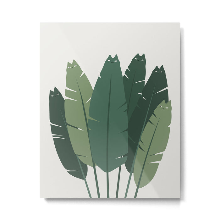 Cat and Plant 18 Metal Print Gallery Image 1