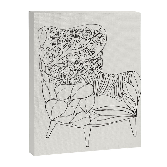 Cat and Plant 19 Canvas Print Gallery Image 1