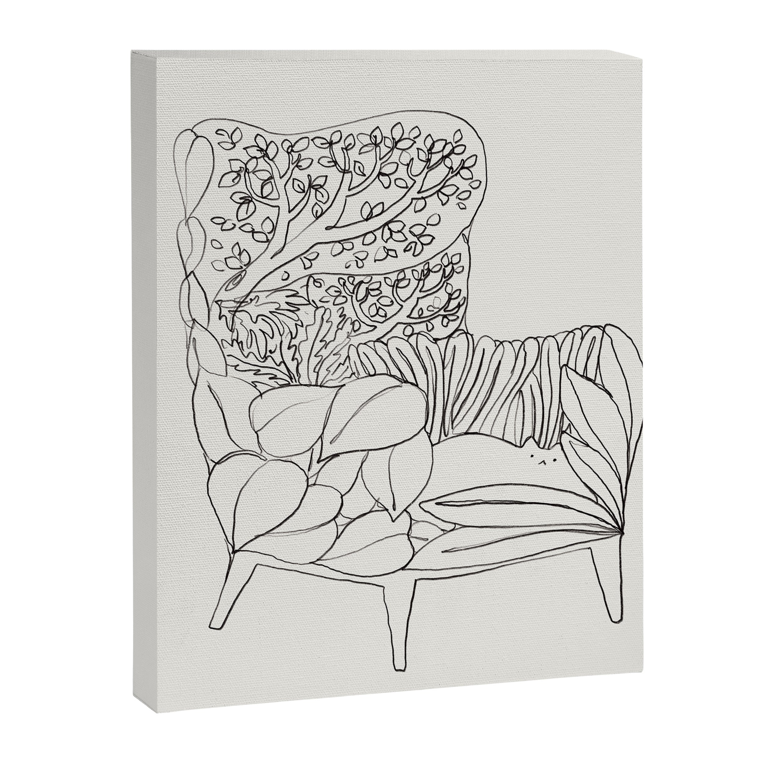 Cat and Plant 19 Canvas Print Gallery Image 6