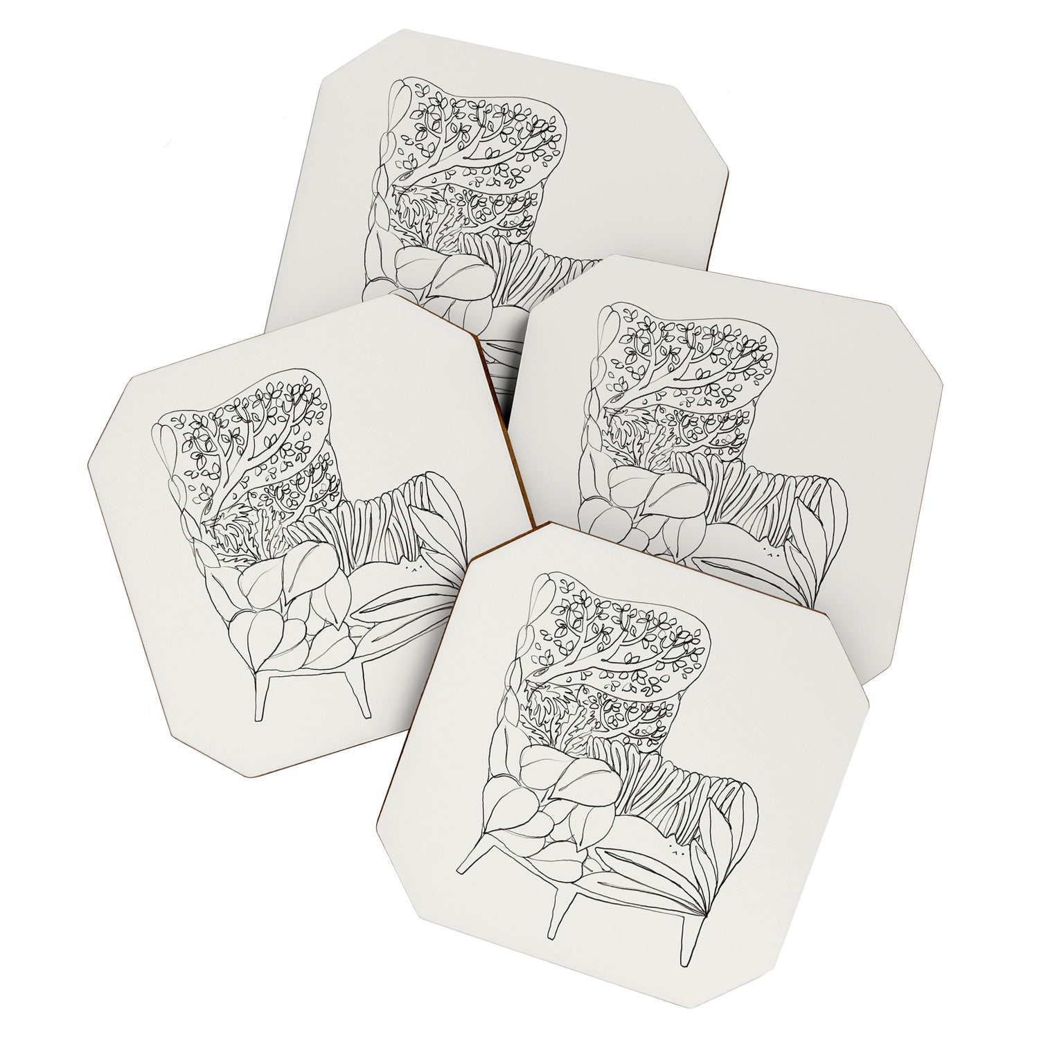 Cat and Plant 19 Coaster Gallery Image 1
