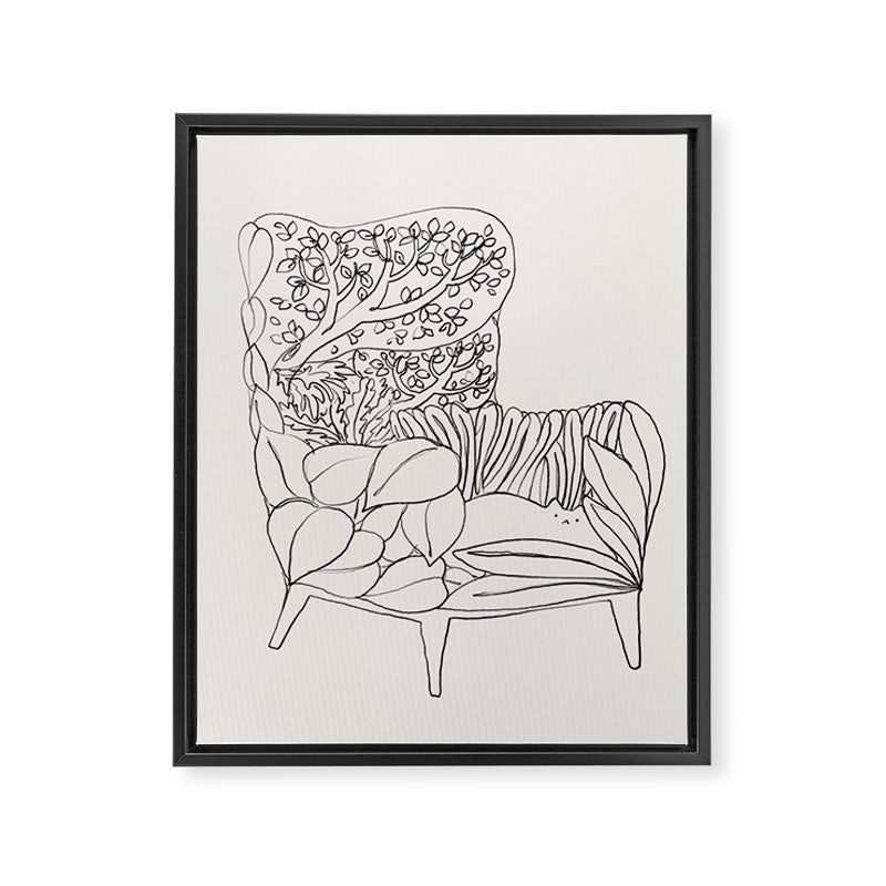 Cat and Plant 19 Framed Canvas Print Gallery Image 6