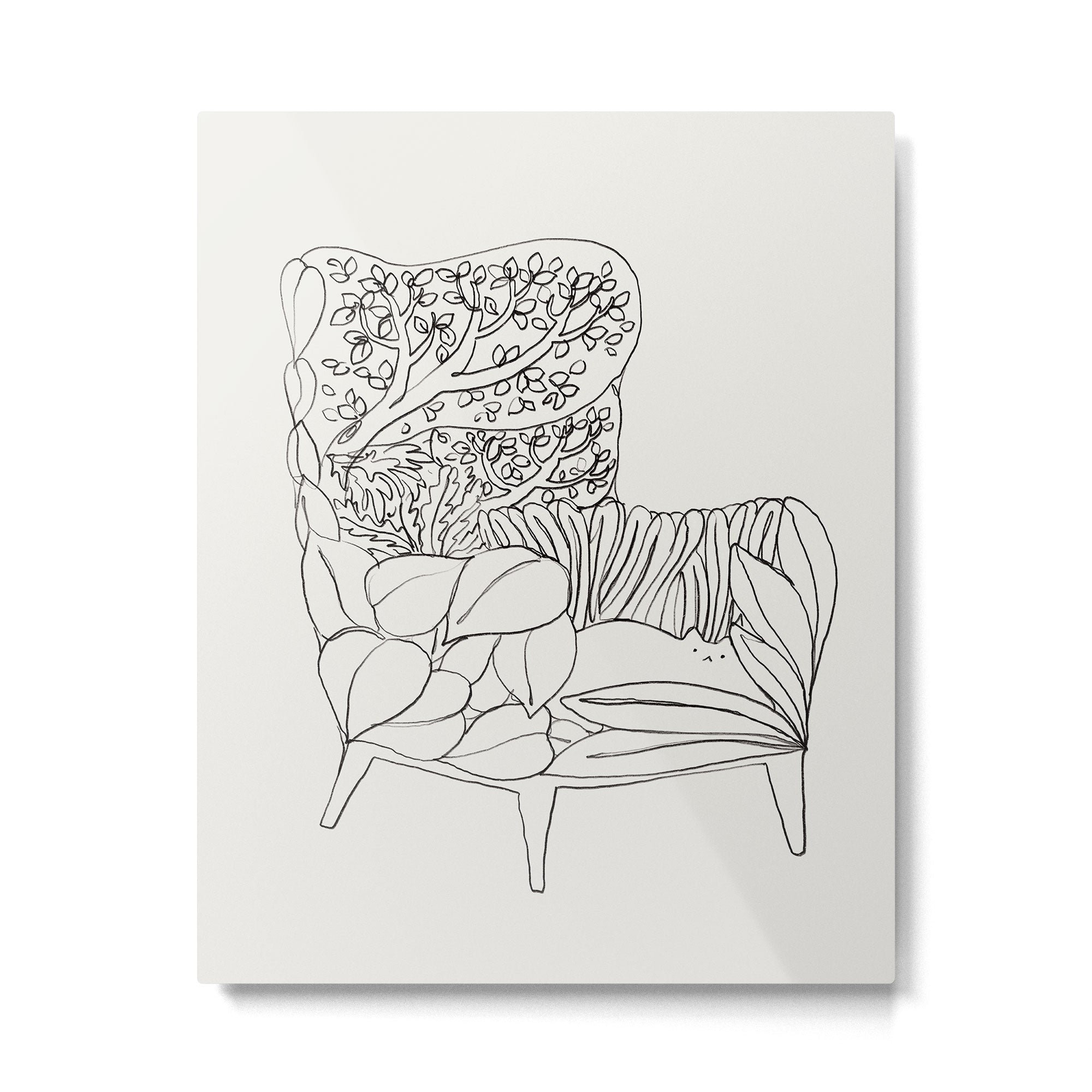Cat and Plant 19 Metal Print Gallery Image 4