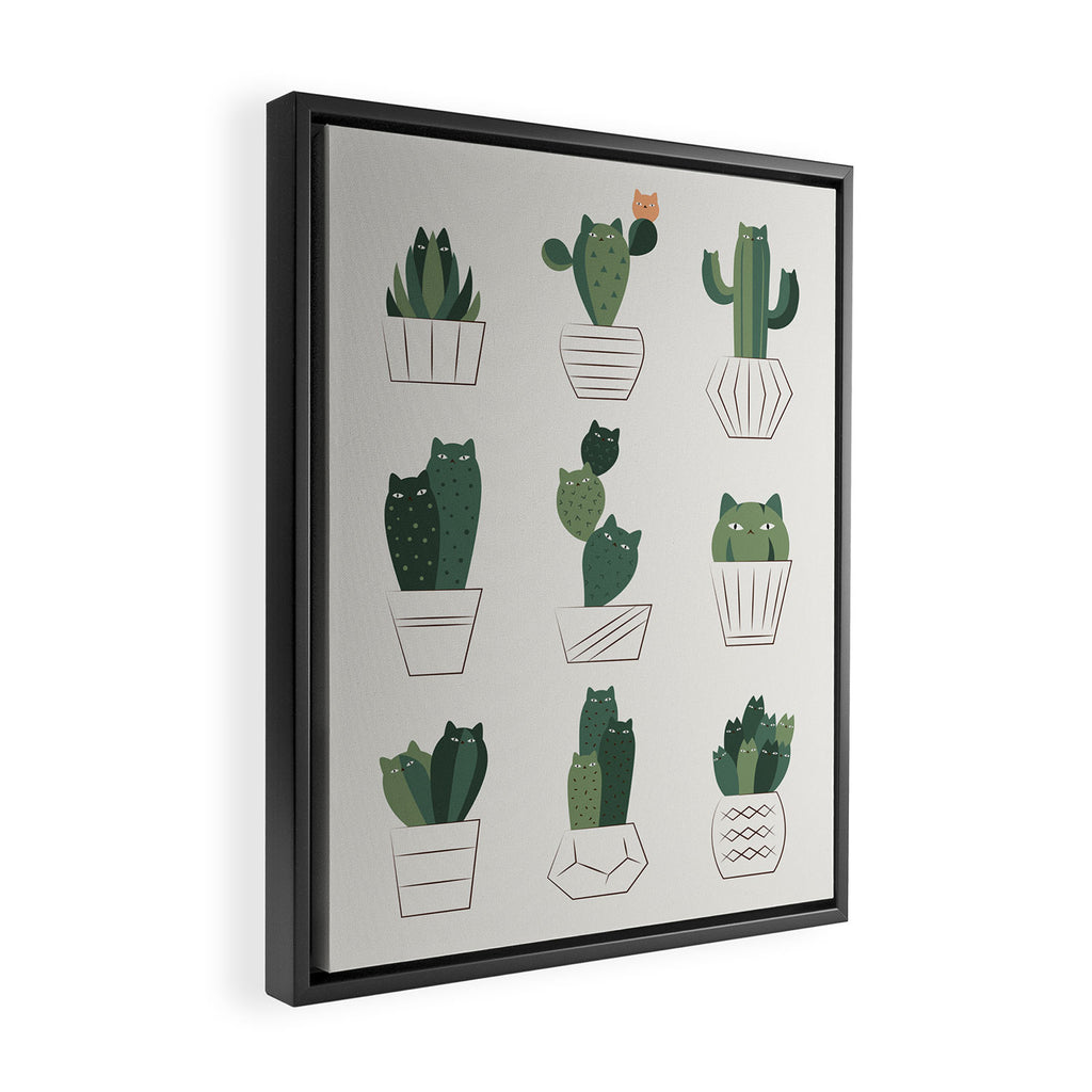 Cat and Plant 20: Cattus Framed Canvas Print Gallery Image 2