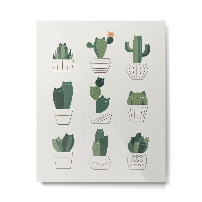 Cat and Plant 20: Cattus Metal Print Gallery Image 1