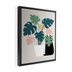 Cat and Plant 21: Leaf Me Alone Framed Canvas Print Gallery Image 2