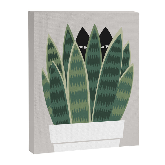 Cat and Plant 22: Sneak Plant Canvas Print Gallery Image 1