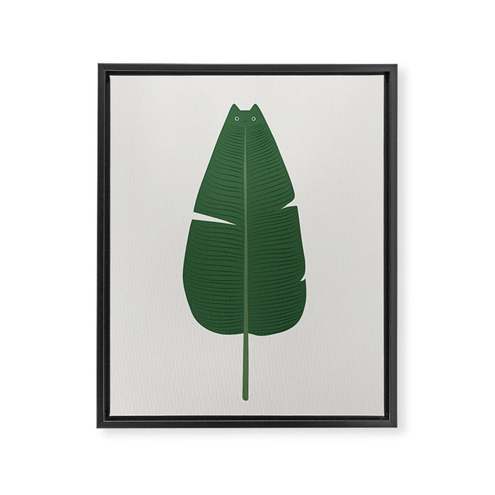 Cat and Plant 23 Framed Canvas Print Gallery Image 1