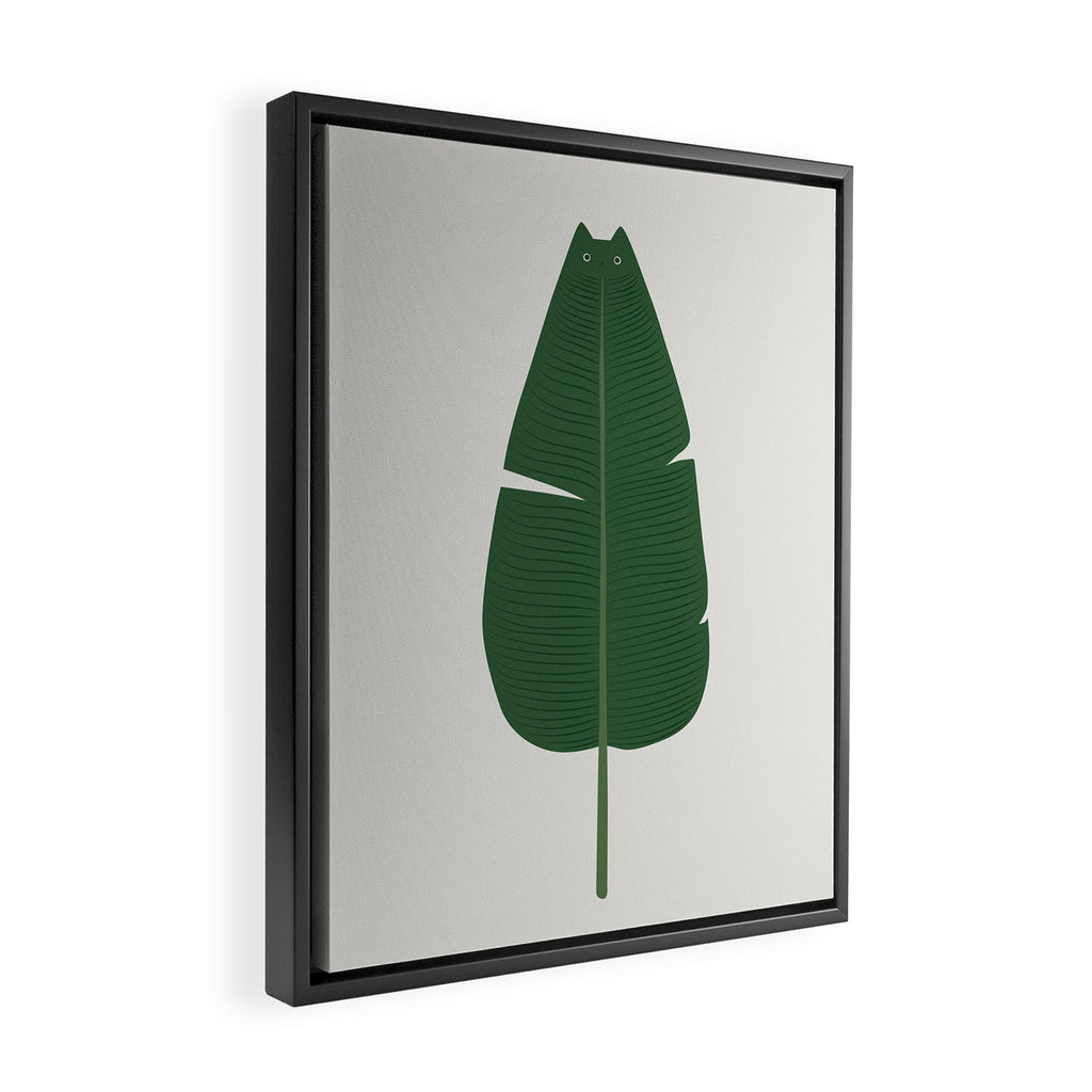 Cat and Plant 23 Framed Canvas Print Gallery Image 2