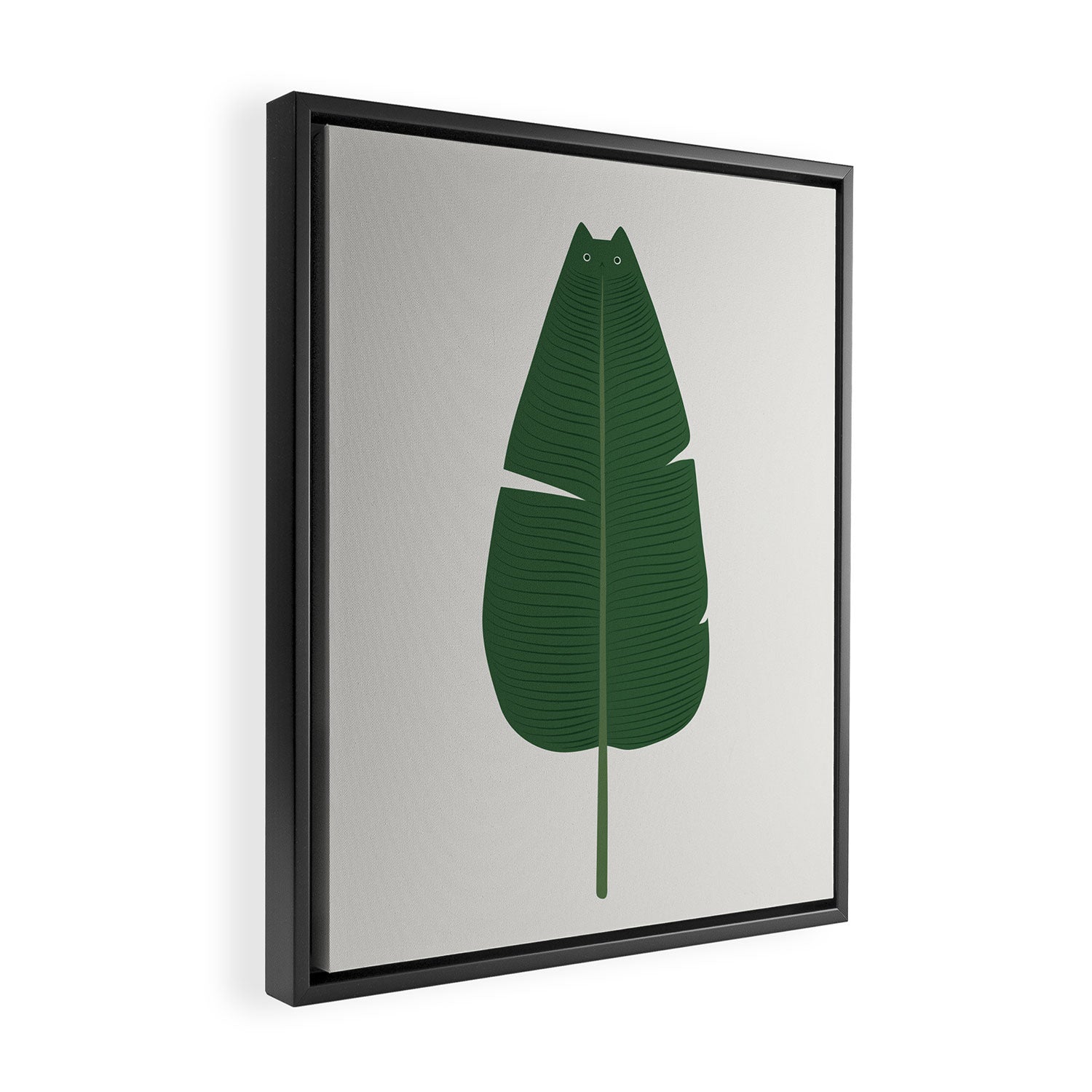 Cat and Plant 23 Framed Canvas Print Gallery Image 2