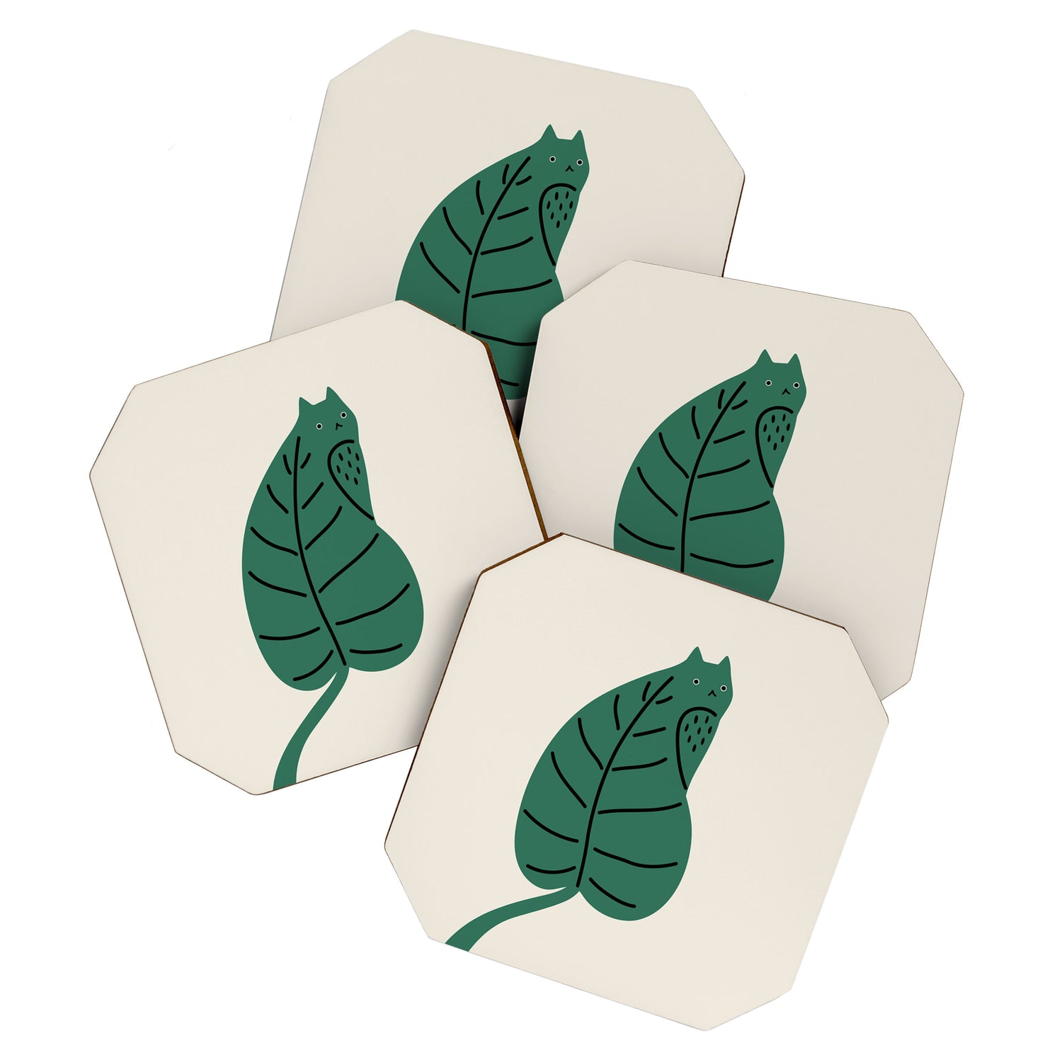 Cat and Plant 27 Coaster Gallery Image 1