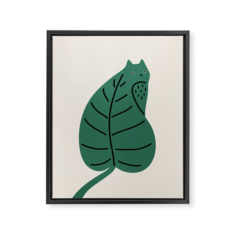 Cat and Plant 27 Framed Canvas Print Gallery Image 6