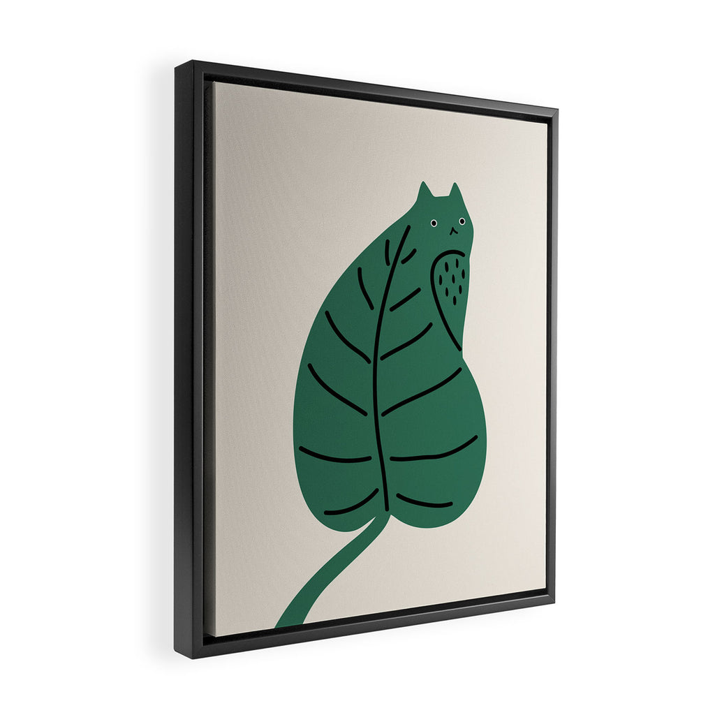 Cat and Plant 27 Framed Canvas Print Gallery Image 2