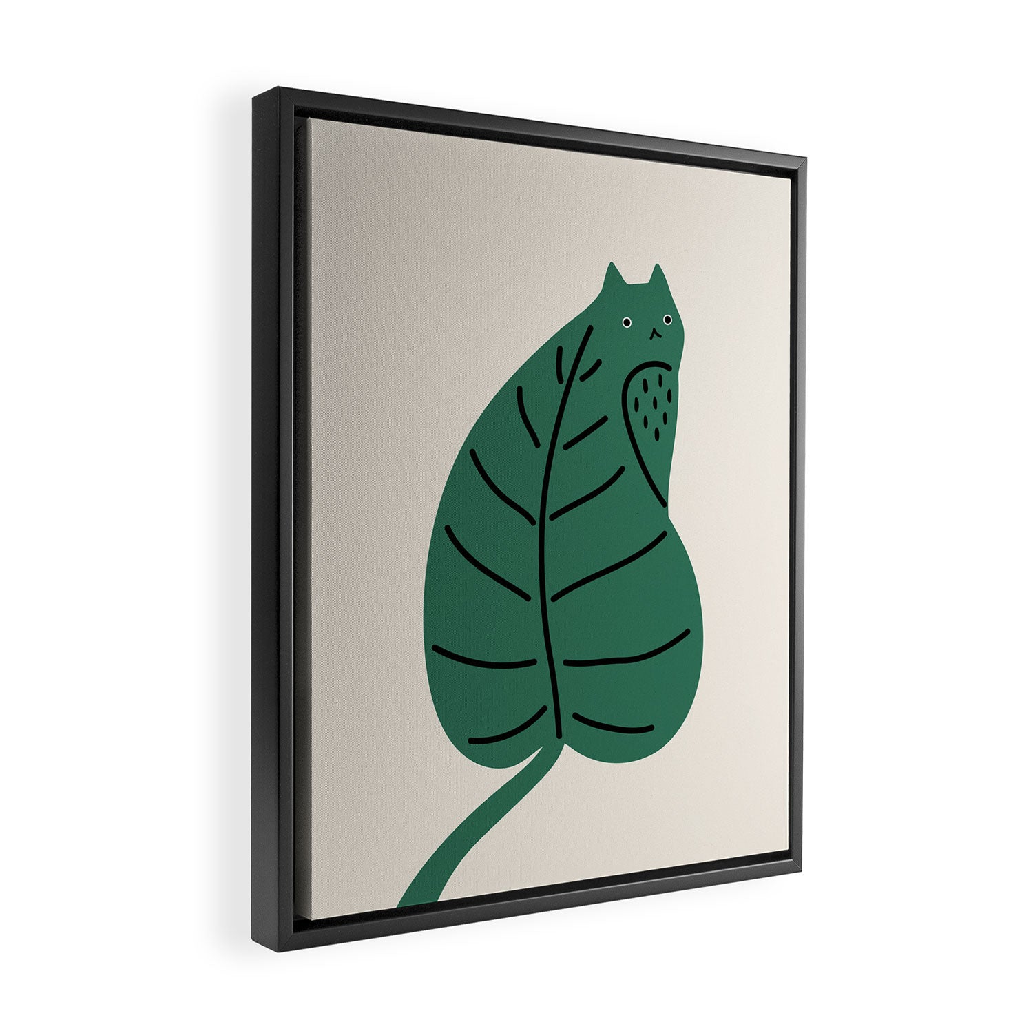Cat and Plant 27 Framed Canvas Print Gallery Image 2