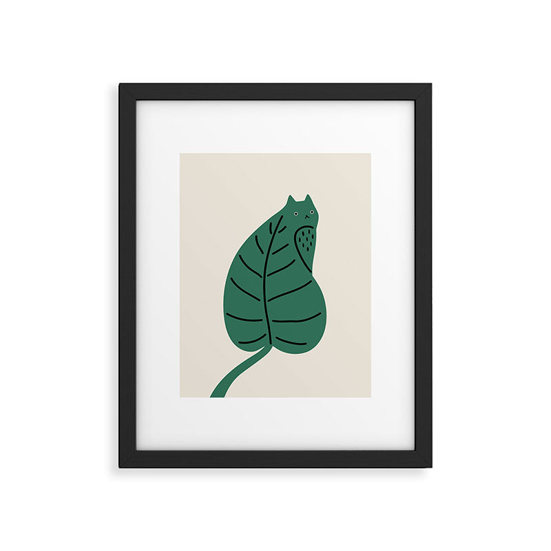 Cat and Plant 27 Framed Art Print Gallery Image 5