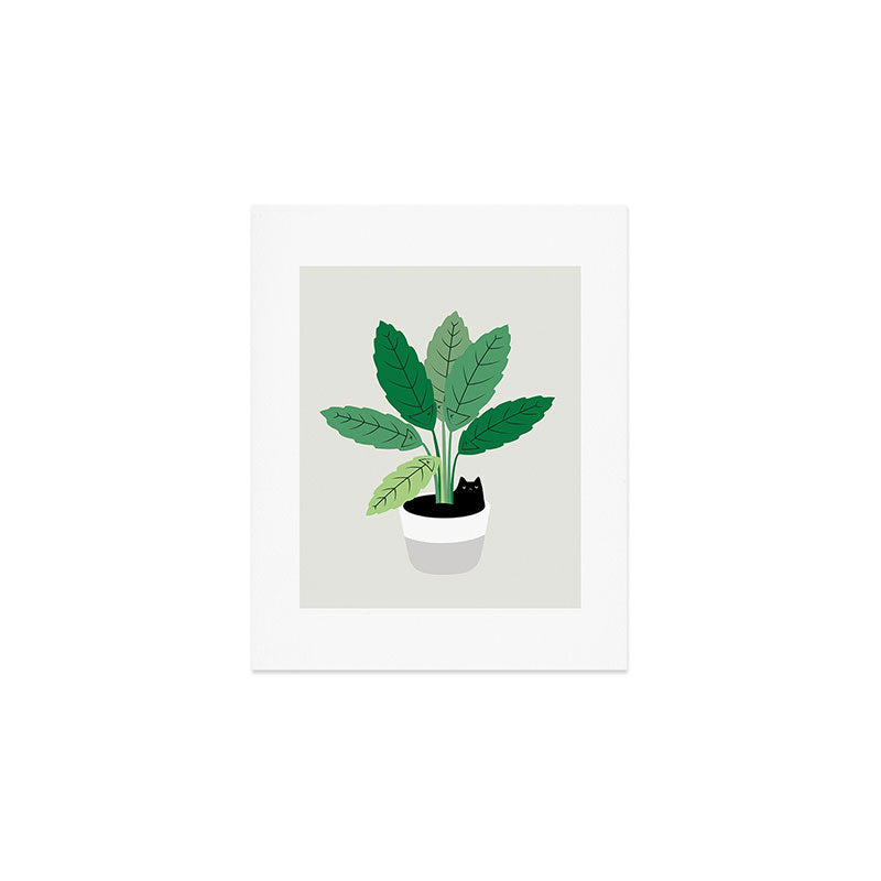 Cat and Plant 28: Something Fishy Art Print Gallery Image 1