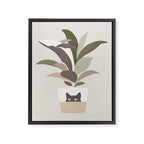 Cat and Plant 29: A Leaf of Whale Framed Canvas Print Gallery Image 6