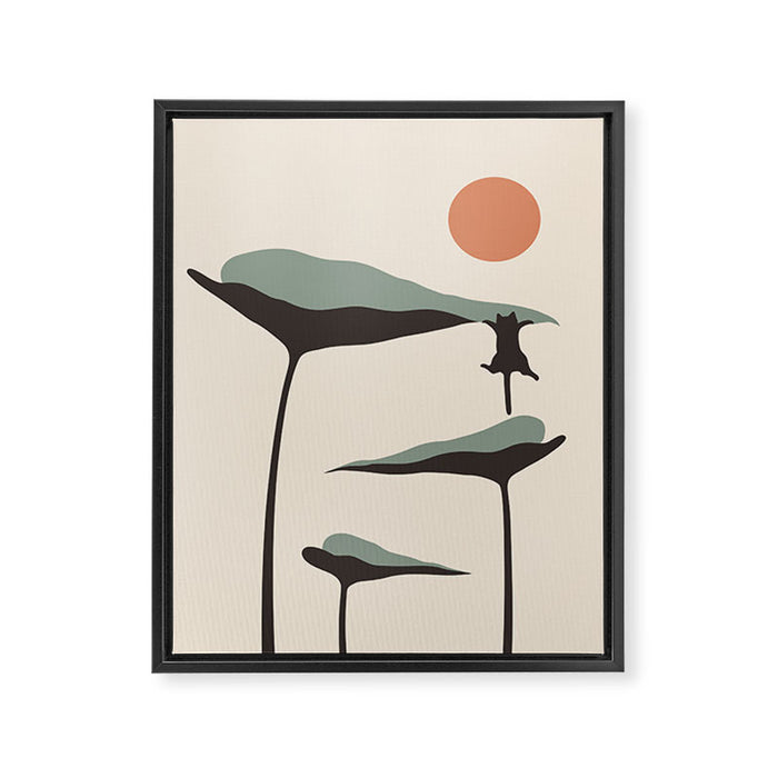 Cat and Plant 30 Framed Canvas Print Gallery Image 1