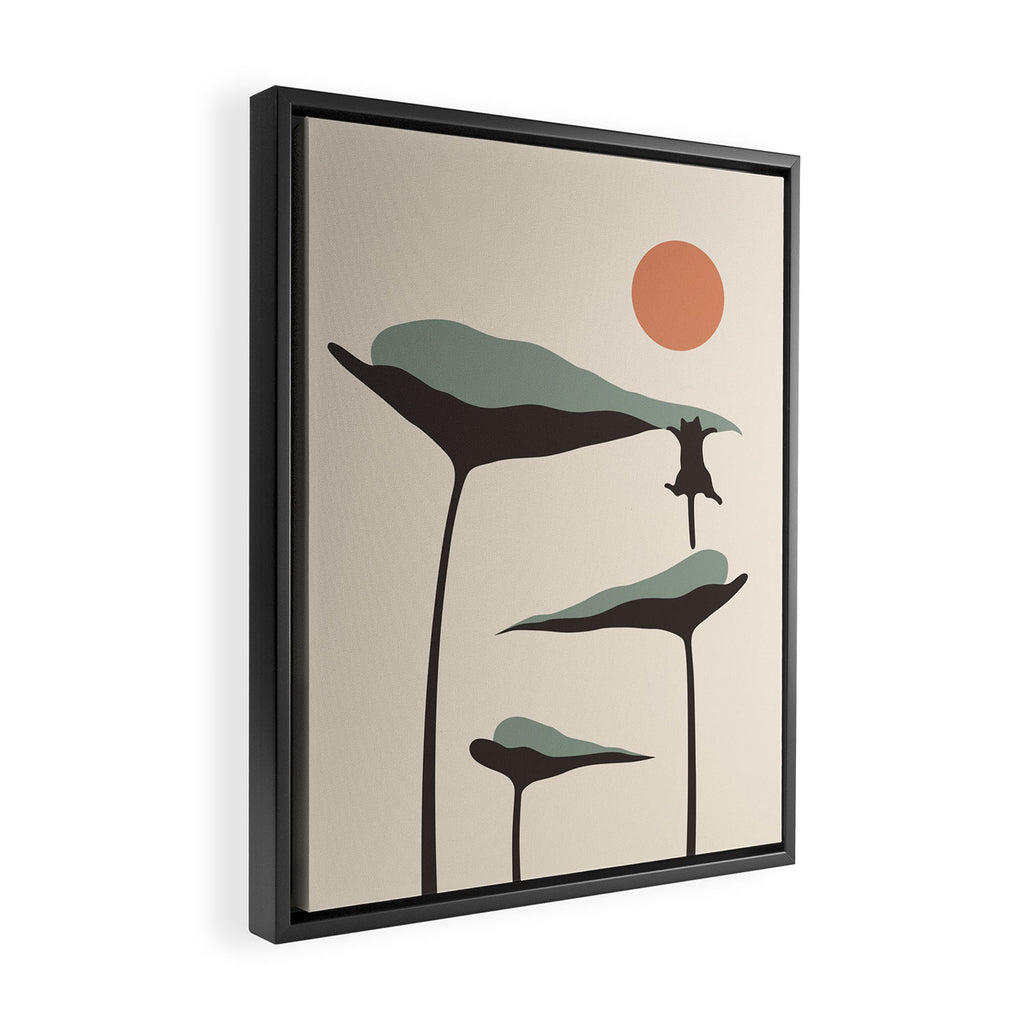 Cat and Plant 30 Framed Canvas Print Gallery Image 2