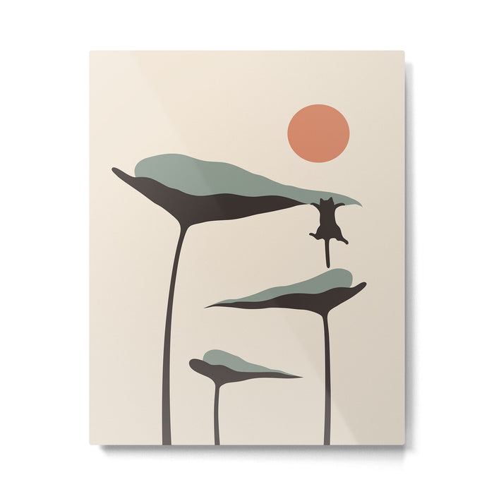 Cat and Plant 30 Metal Print Gallery Image 1