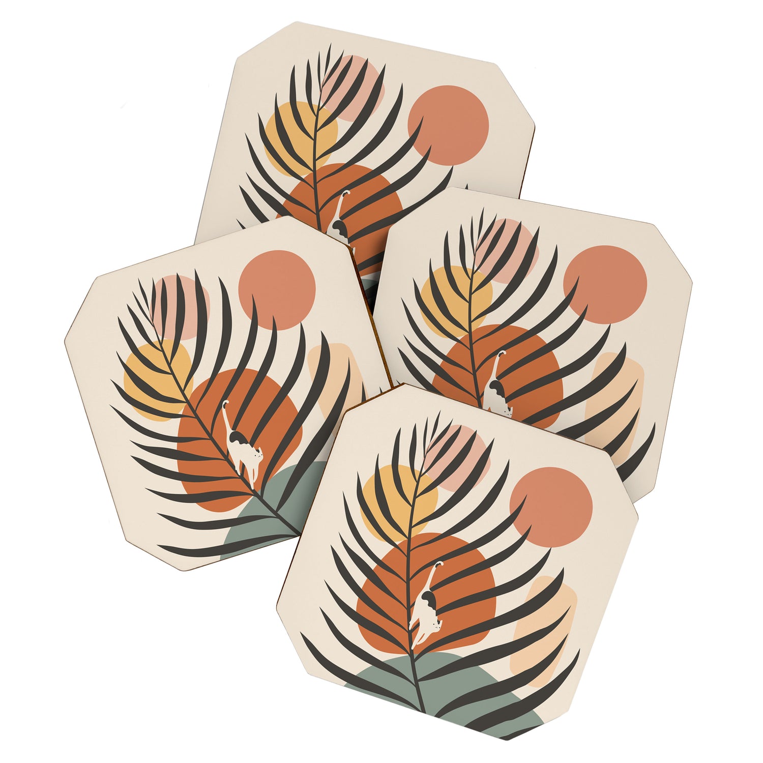 Cat and Plant 32 Coaster Gallery Image 1
