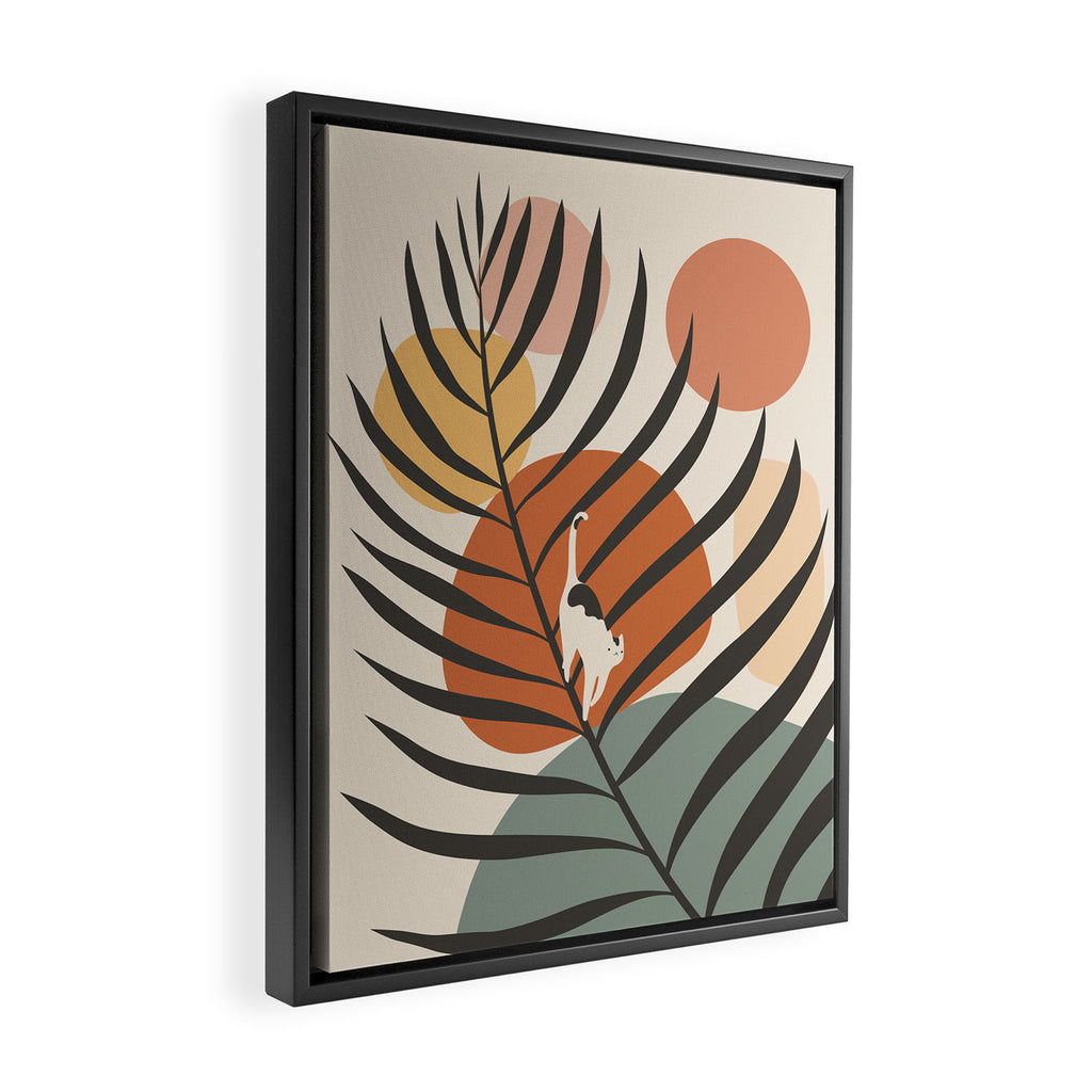 Cat and Plant 32 Framed Canvas Print Gallery Image 2
