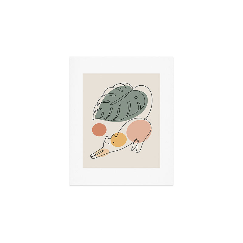 Cat and Plant 34 Art Print Gallery Image 1