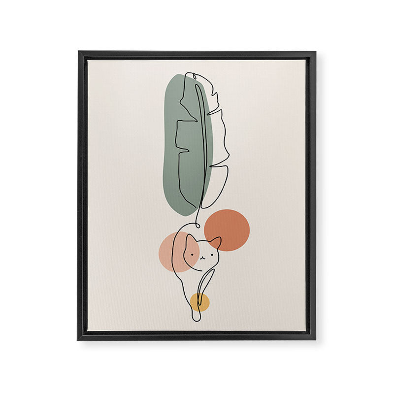 Cat and Plant 35 Framed Canvas Print Gallery Image 6