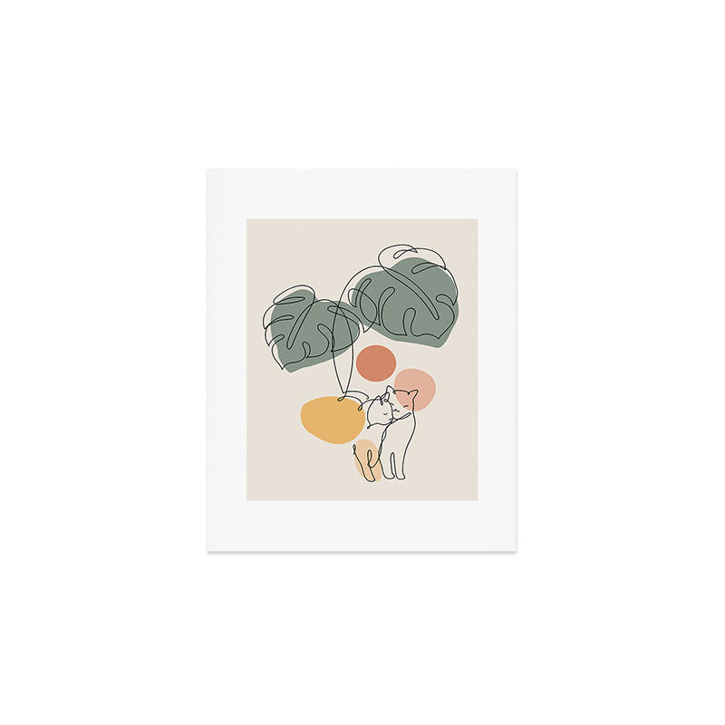 Cat and Plant 36 Art Print Gallery Image 1