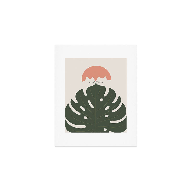 Cat and Plant 37 Art Print Gallery Image 1