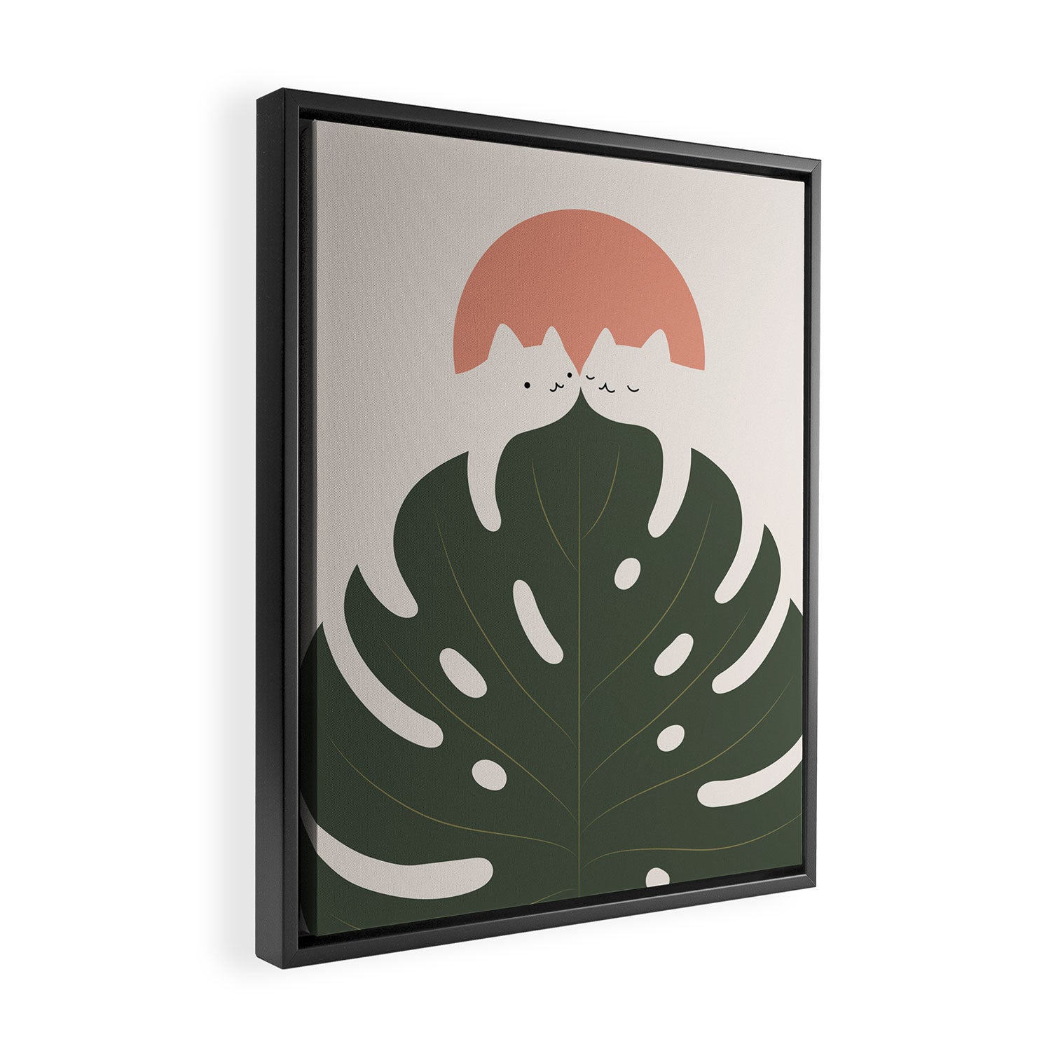 Cat and Plant 37 Framed Canvas Print Gallery Image 2