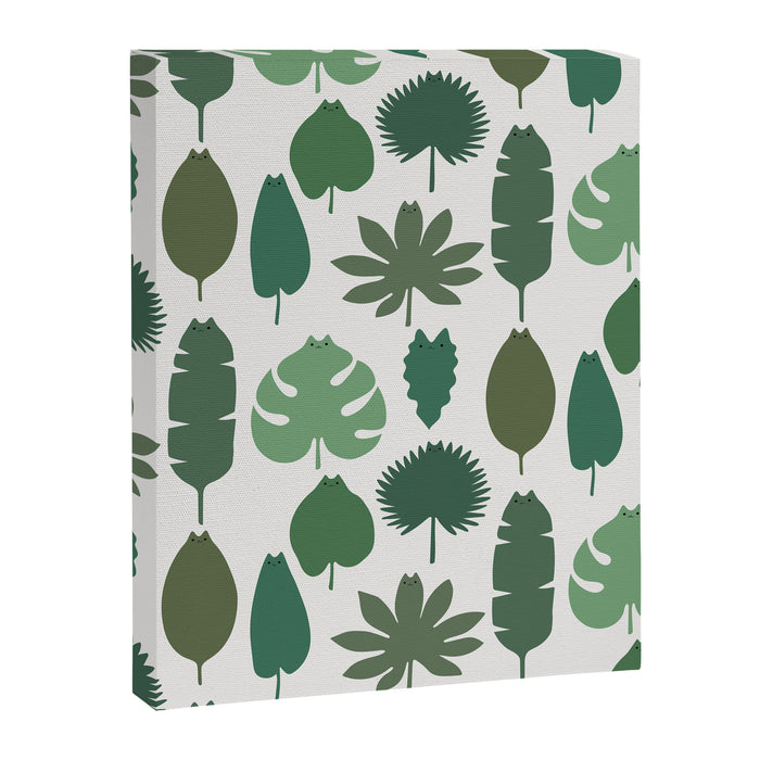 Cat and Plant 39 pattern Canvas Print Gallery Image 1