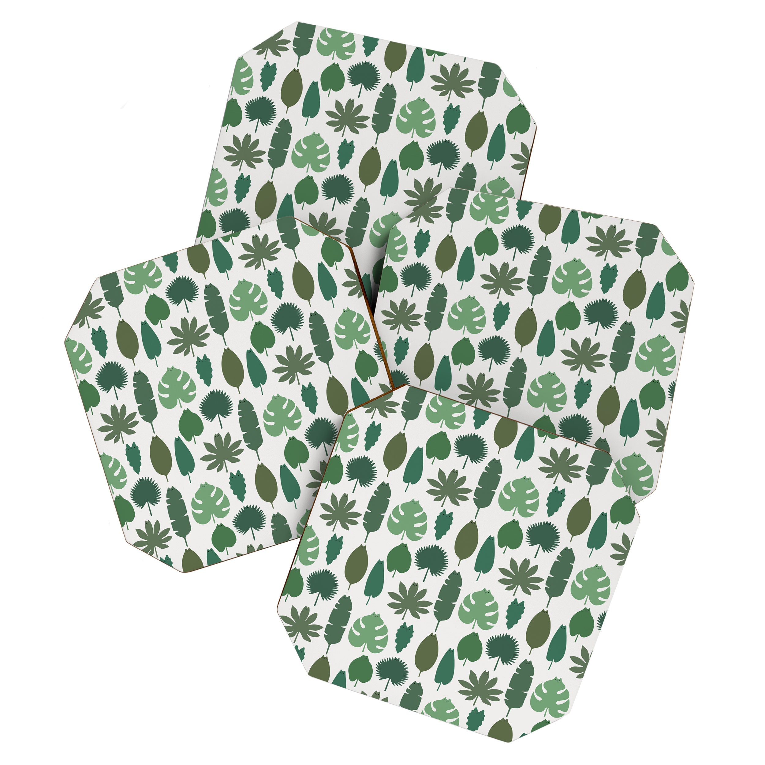 Cat and Plant 39 pattern Coaster Gallery Image 1