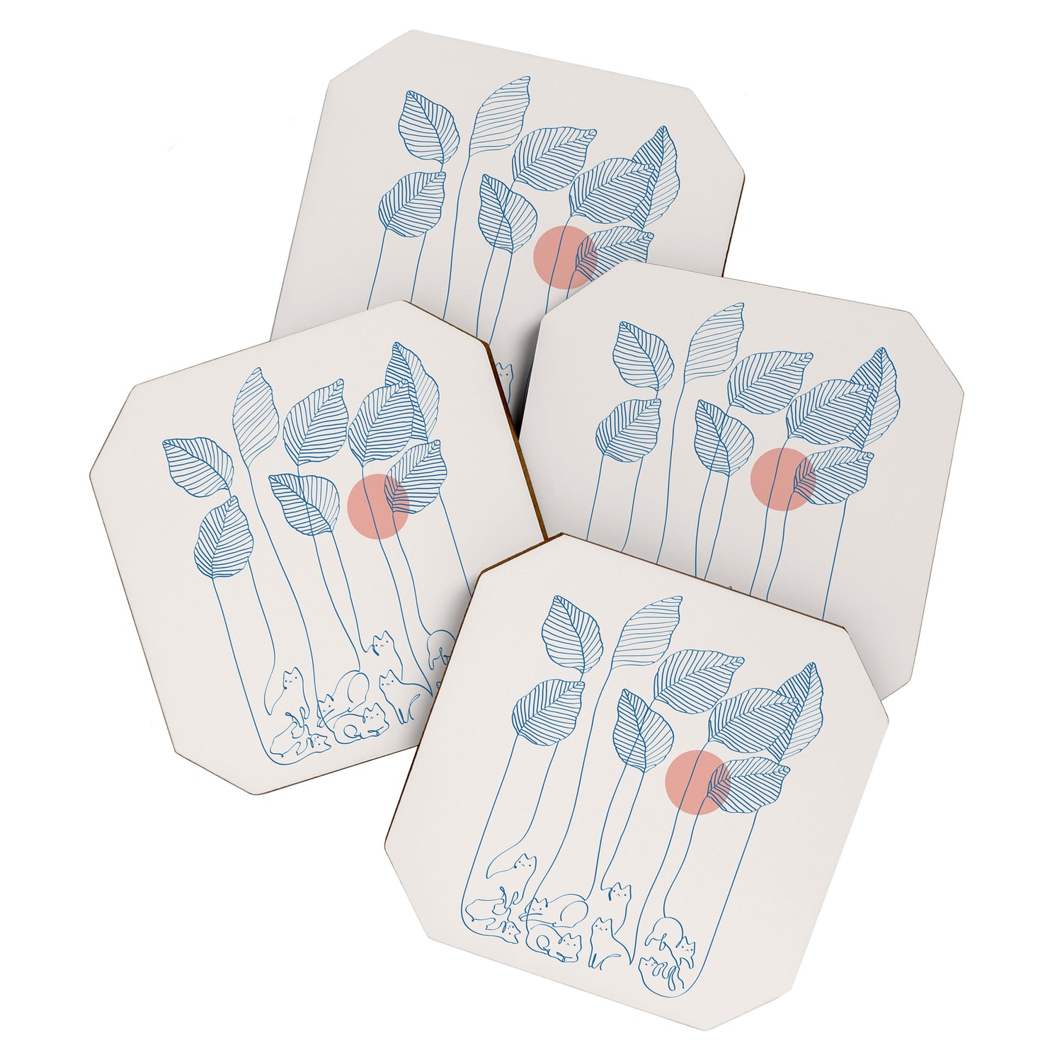 Cat and Plant 40 Coaster Gallery Image 1