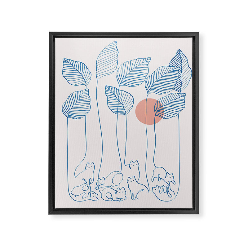 Cat and Plant 40 Framed Canvas Print Gallery Image 6