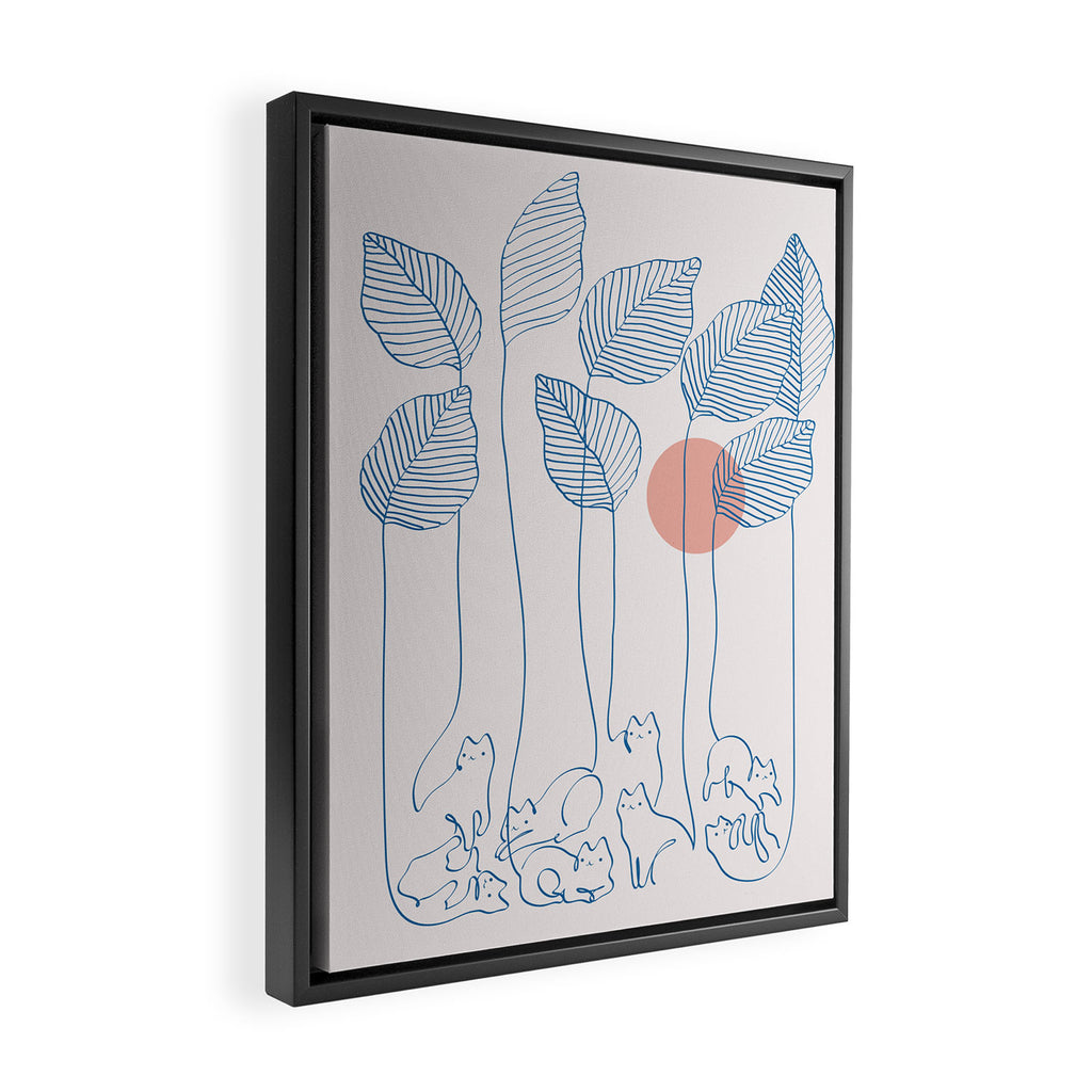 Cat and Plant 40 Framed Canvas Print Gallery Image 2