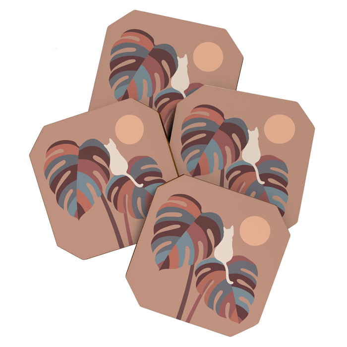 Cat and Plant 41 Coaster Gallery Image 1