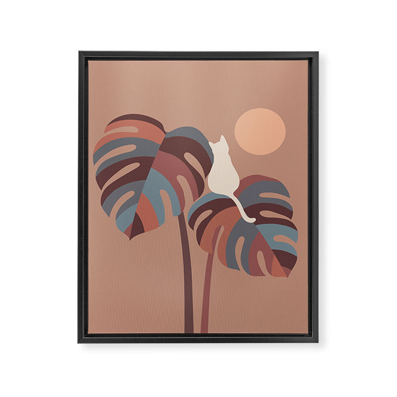Cat and Plant 41 Framed Canvas Print Gallery Image 6