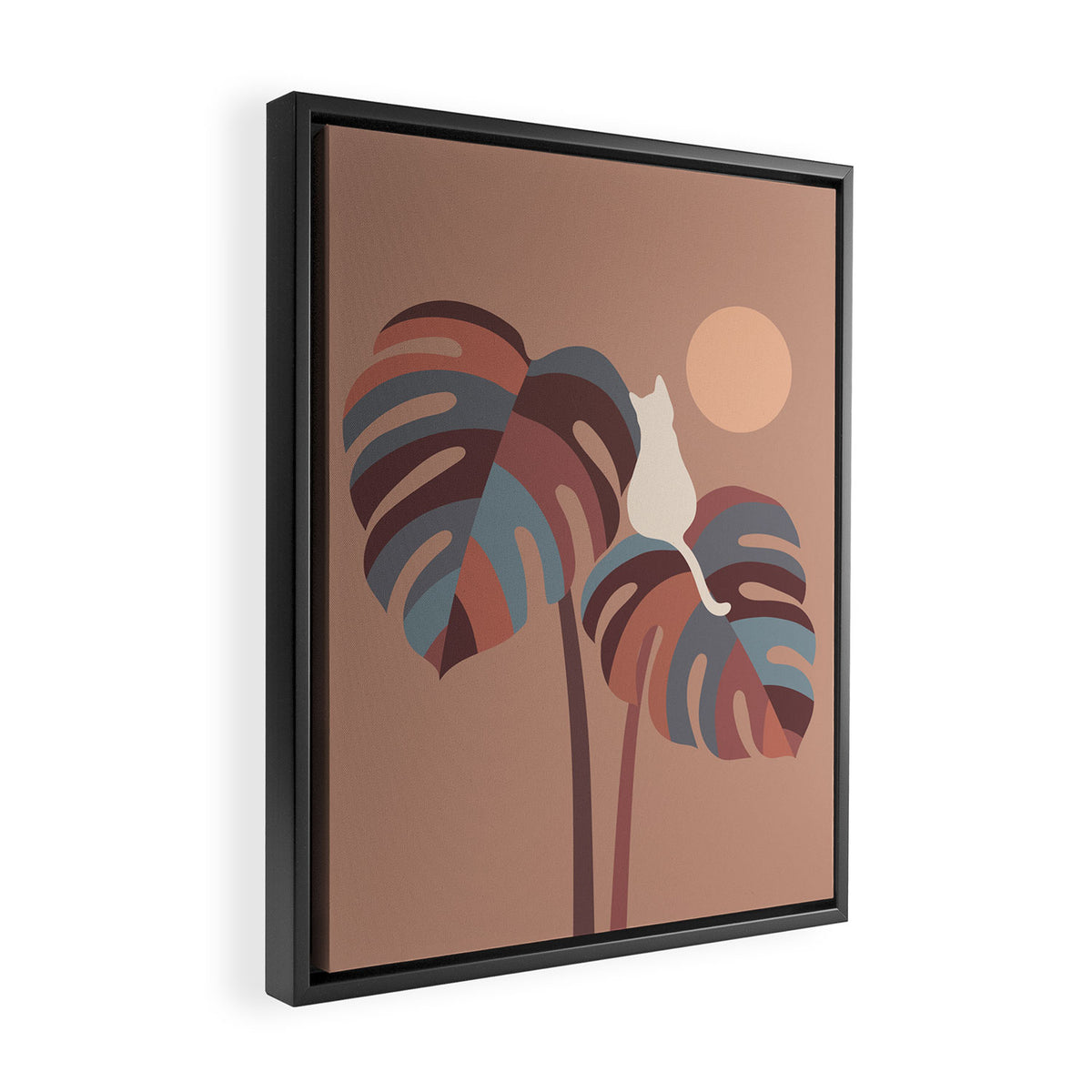Cat and Plant 41 Framed Canvas Print Gallery Image 2