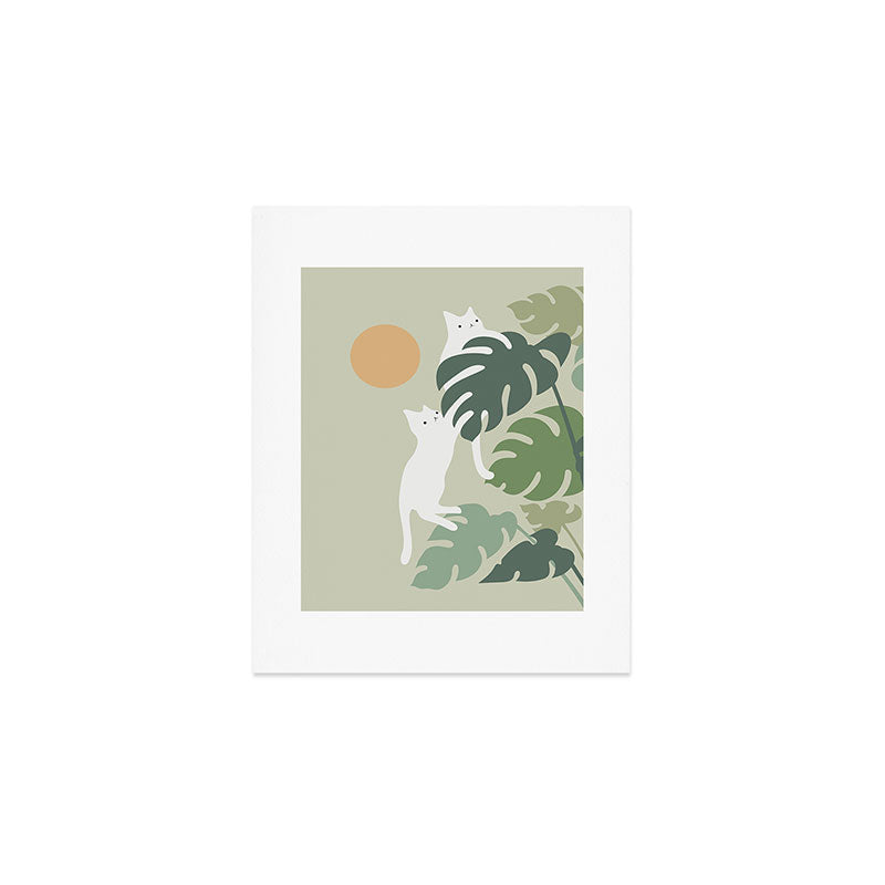 Cat and Plant 42 Art Print Gallery Image 1