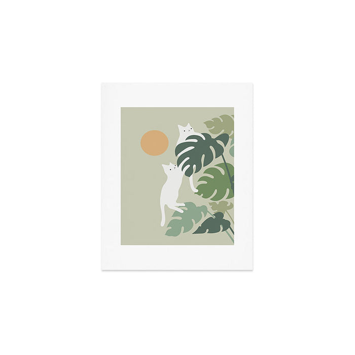 Cat and Plant 42 Art Print Gallery Image 1
