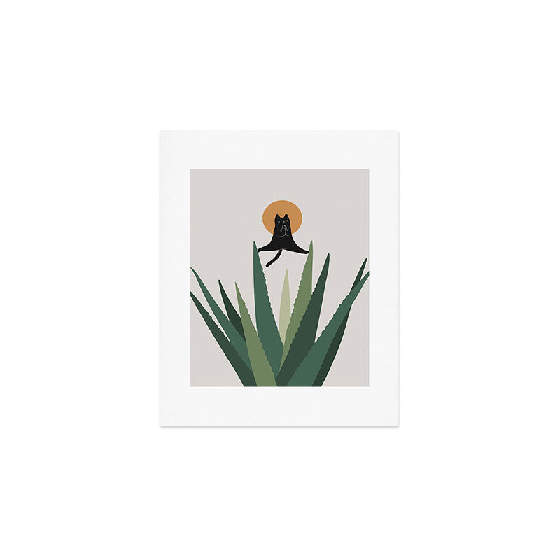 Cat and Plant 43: Nameowste Art Print Gallery Image 1