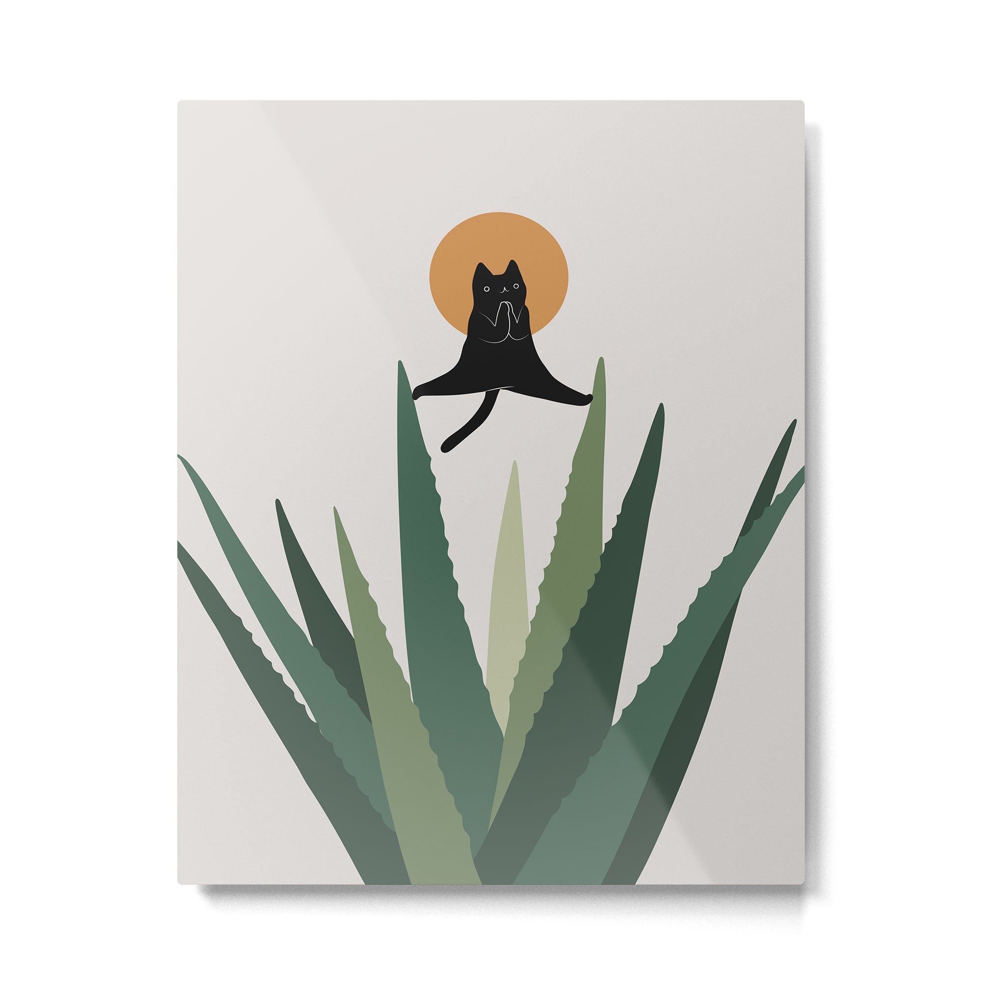 Cat and Plant 43: Nameowste Metal Print Gallery Image 4