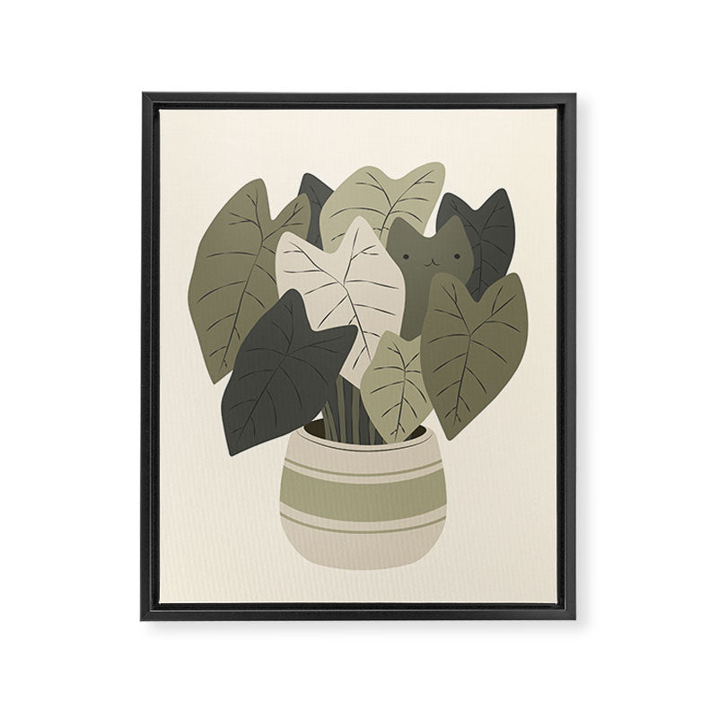 Cat and Plant 44 Framed Canvas Print Gallery Image 6