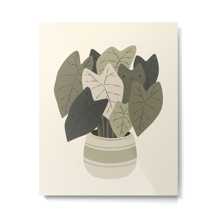 Cat and Plant 44 Metal Print Gallery Image 1