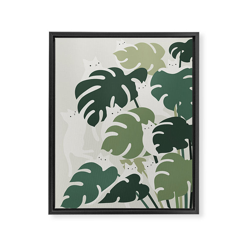 Cat and Plant 47 Framed Canvas Print Gallery Image 6