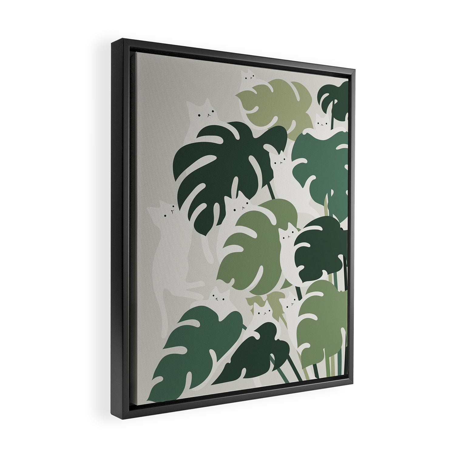 Cat and Plant 47 Framed Canvas Print Gallery Image 2
