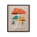 Cat and Plant 47: Mushroom Cats Framed Canvas Print Gallery Image 6
